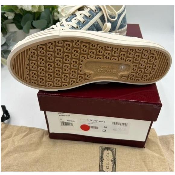 Gucci chunky sneakers in light blue GG denim size 38 made in Italy - Picture 6 of 8